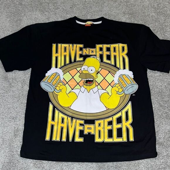 The Simpsons Homer Have A Fear Have A Beer Unisex Tee T-Shirt XXL NEW Rare model - Picture 1 of 3